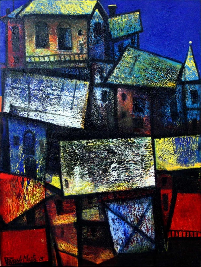 Paresh Maity,&nbsp;Moonlight,&nbsp;2015,&nbsp;Oil on canvas,&nbsp;48 x 36 in