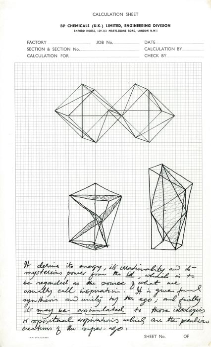 Rasheed Araeen Original Drawings for Sculpture (1-4)