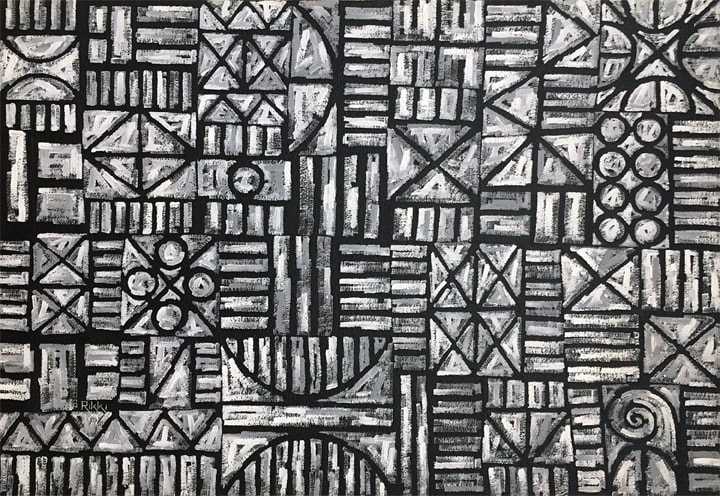 Rikki Wemega-Kwawu, Dialogue,&nbsp;2003,&nbsp;Arcylic on canvas,&nbsp;43.5 x 62.5 in