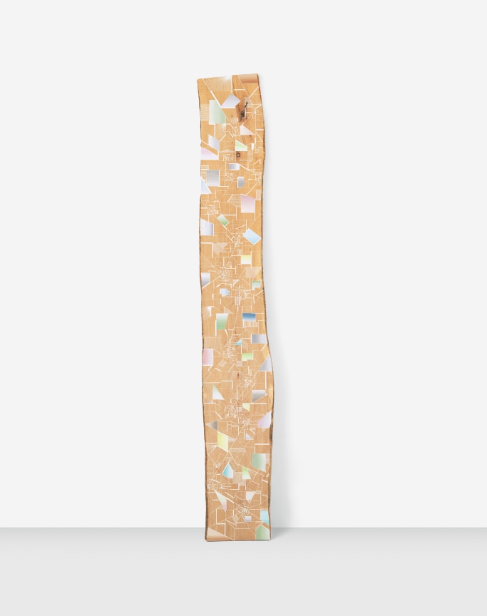 White Lines, 2016/2018, Acrylic on maple, 99 1/2 x 16 x 1 inches, 252.7 x 40.6 x 2.5 cm, MMG#30711