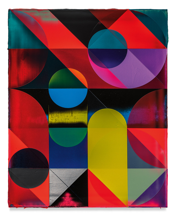 Cosmic Rays, 2021, Acrylic on linen, 29 1/2 x 23 5/8 inches, 75 x 60 cm, MMG#32773