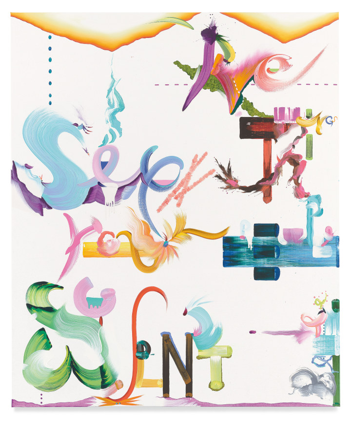 Fiona Rae, I&#039;ve seen things you people wouldn&#039;t believe, 2022, Oil and acrylic on linen,