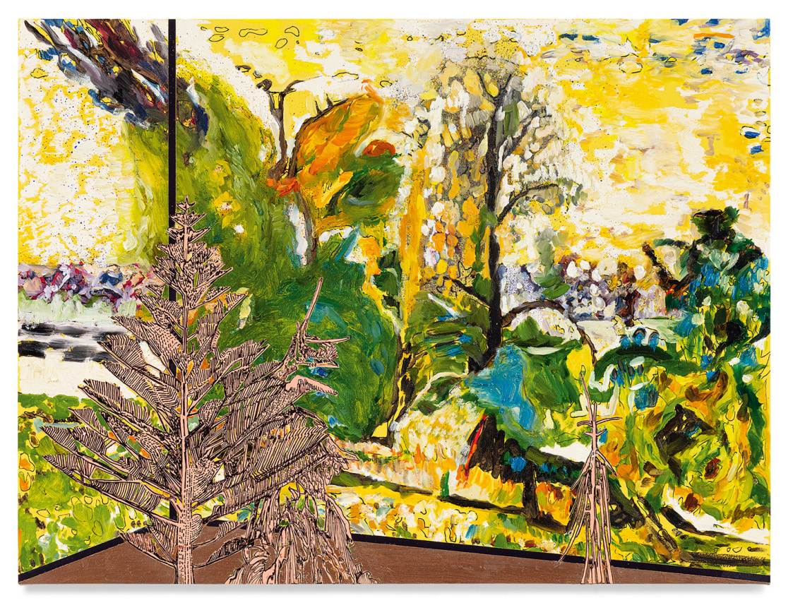 Veduta (Bonnard Normandy), 2021, Ink and oil on linen on hybrid panel, 18 x 24 inches, 45.7 x 61 cm,&nbsp;MMG#33219, Photo credit: Evan Bedford&nbsp;