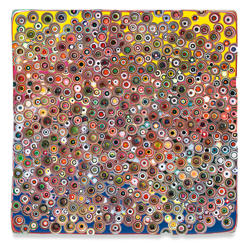 DISAPPEARINGINBETWEEN, 2021, Epoxy resin and pigments on wood, 36 x 36 inches, 91.4 x 91.4 cm, MMG#32951