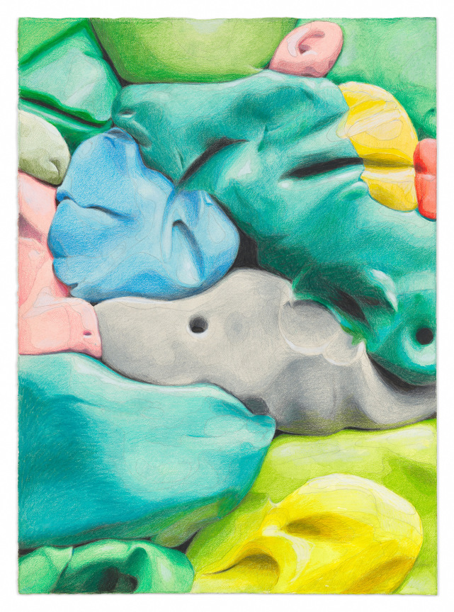 Interdepend, 2023, Colored pencil, watercolor, crayon, and graphite on paper,