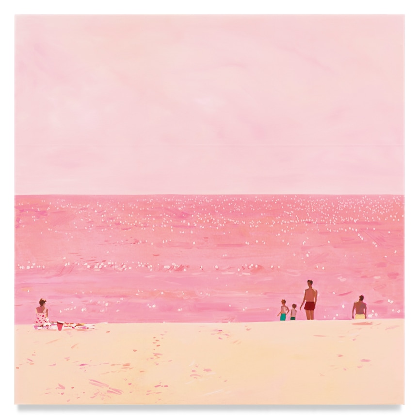 Silver Beach, Mixed media oil on canvas, 51 x 51 inches, 129.5 x 129.5 cm, MMG#34099