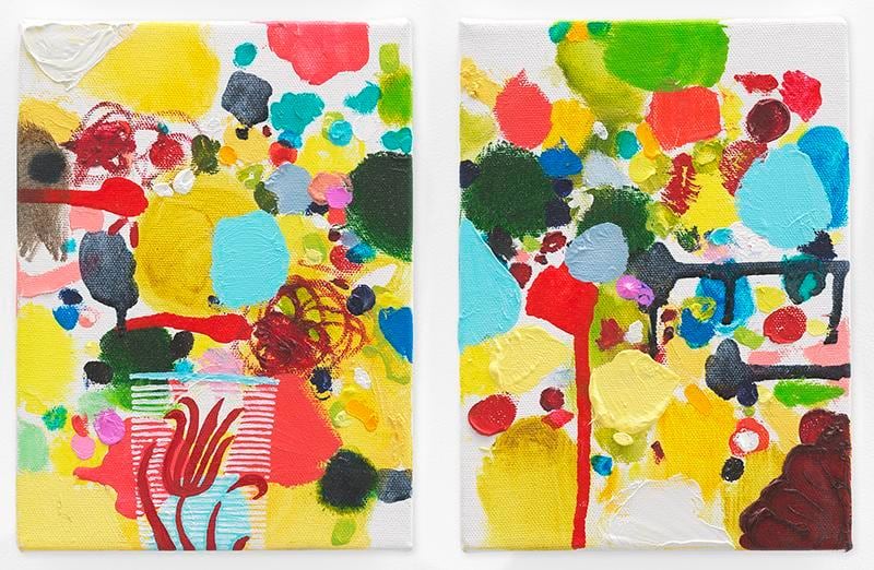 Tulip Glass 4, 2016, Oil on canvas (diptych), 8 x 12 inches, 20.3 x 30.5 cm, AMY#28682