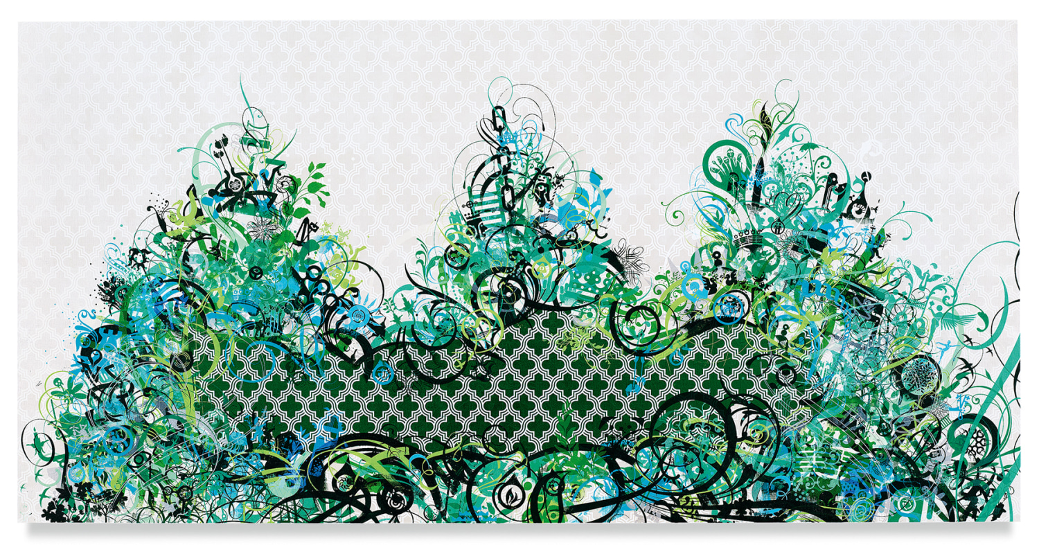 Mindscape 24, 2019,&nbsp;Acrylic and metal leaf on linen,&nbsp;36 x 72 inches,&nbsp;91.4 x 182.9 cm,&nbsp;MMG#31660