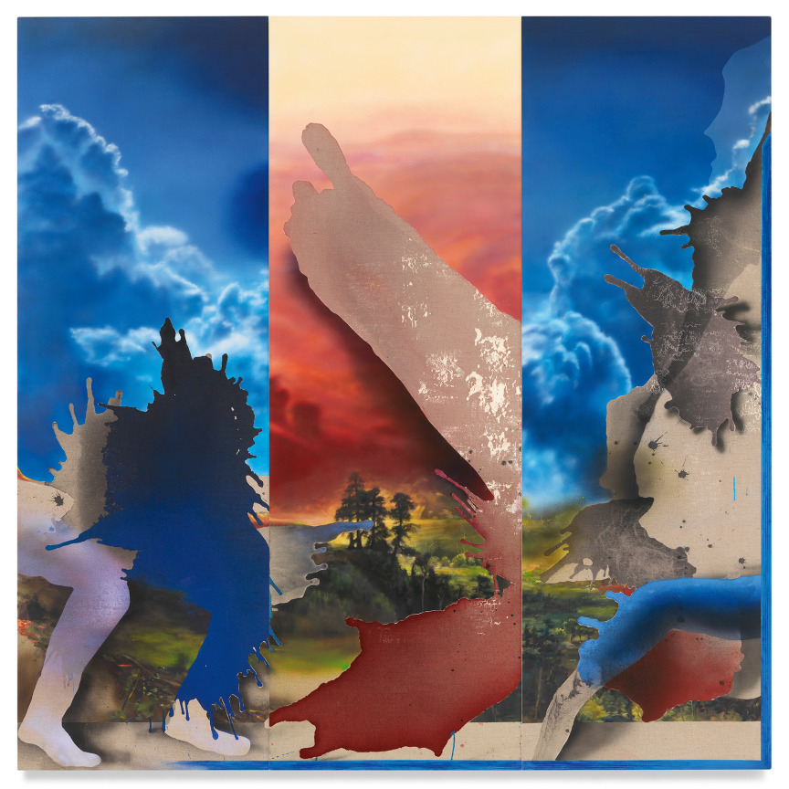 Columns (heap 8), 2022, Oil and acrylic and charcoal on linen, 82 x 81 1/2 inches, 208.3 x 207 cm, MMG#34043