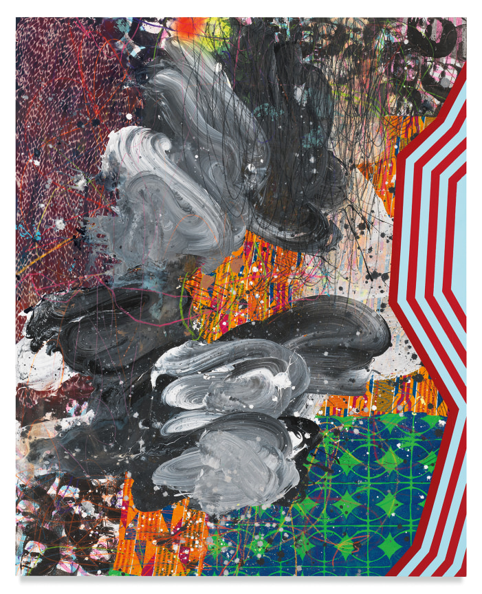 People Get Ready, 2019,&nbsp;Acrylic, oil, spray paint, glitter, collage, crayon and graphite on canvas,&nbsp;60 x 48 inches,&nbsp;152.4 x 121.9 cm,&nbsp;MMG#31532