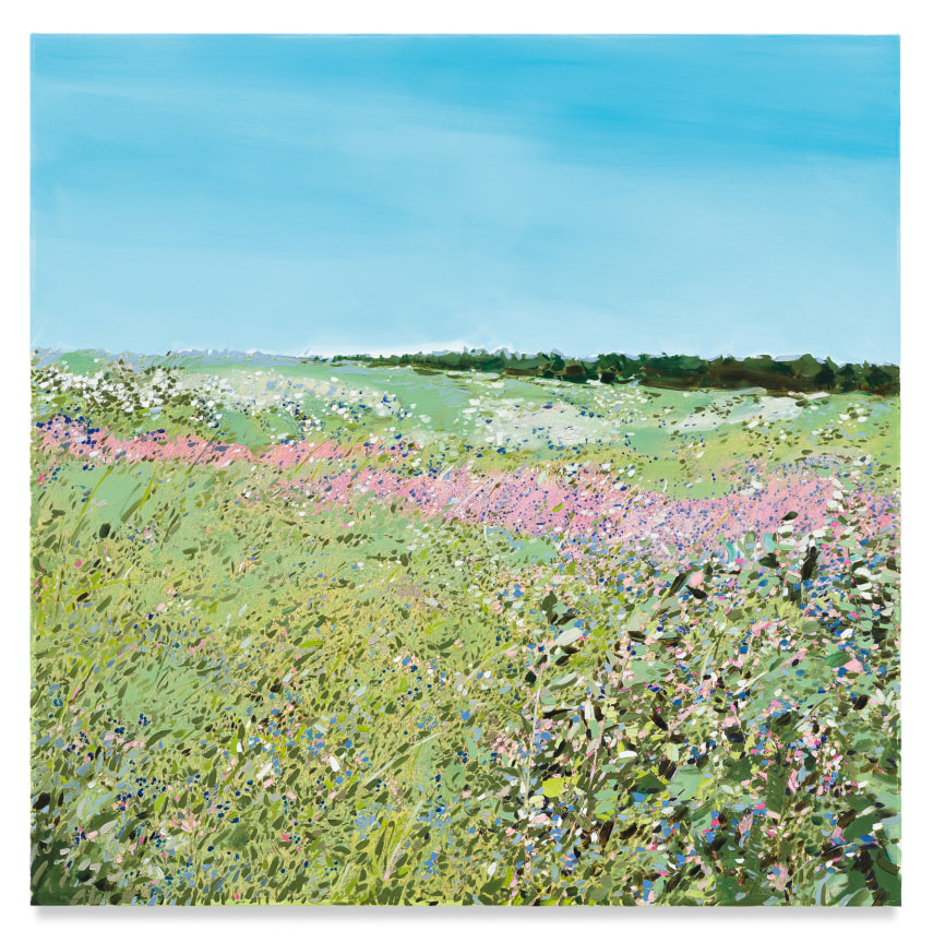 Blueberries, 2019, Mixed media oil on canvas, 35 x 35 inches, 88.9 x 88.9 cm, (MMG#32052)