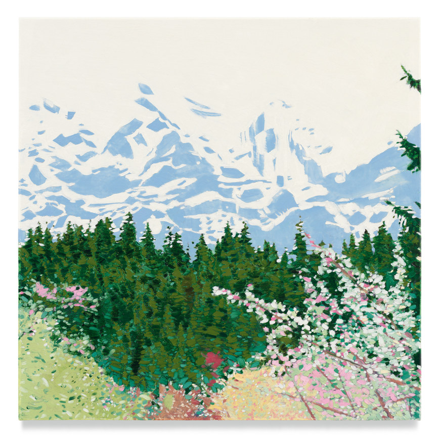 Mountain Blossoms, 2022, Mixed media oil on canvas, 17 x 17 inches, 43.2 x 43.2 cm, MMG#34094