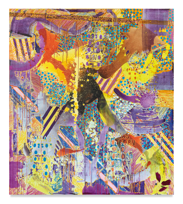 Cazimi, 2023, Acrylic, acrylic ink, colored pencil and silk screen on canvas, 90 x 80 inches, 228.6 x 203.2 cm, MMG#35190