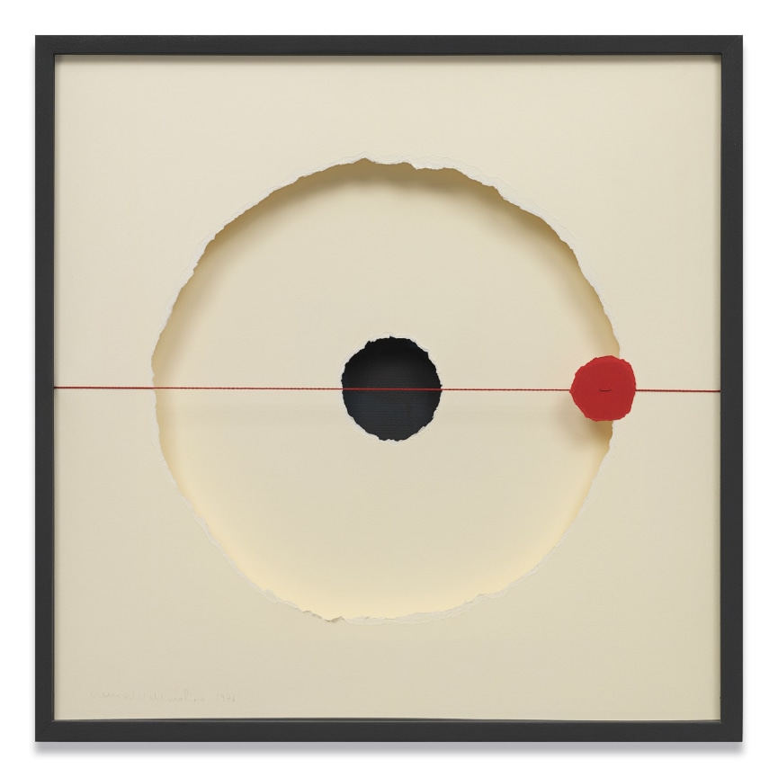 Anna Maria Maiolino,&nbsp;Untitled, from the Desenhos Objetos (Drawing Objects) series, 1976/2012, Thread on paper in wooden box, 22 x 22 x 3 7/8 inches, 55.9 x 55.9 x 9.8 cm.&nbsp;&copy; Anna Maria Maiolino. Courtesy the artist&nbsp;and Hauser &amp;amp; Wirth.&nbsp;