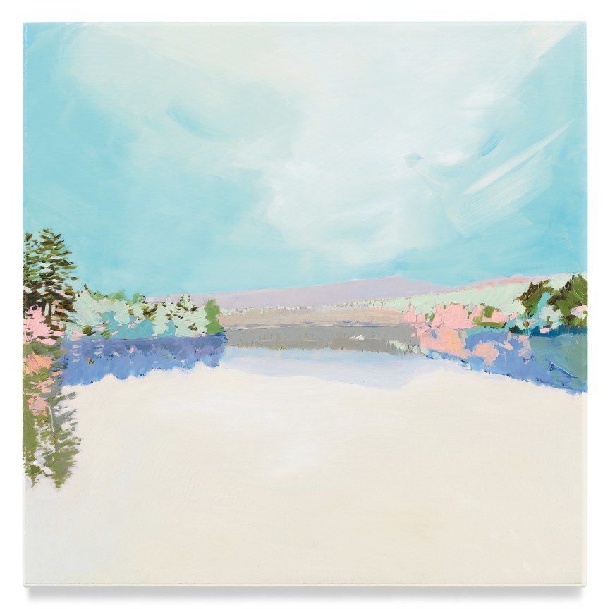 Lake Cove, 2022, Mixed media oil on canvas, 17 x 17 inches, 43.2 x 43.2 cm, MMG#34091