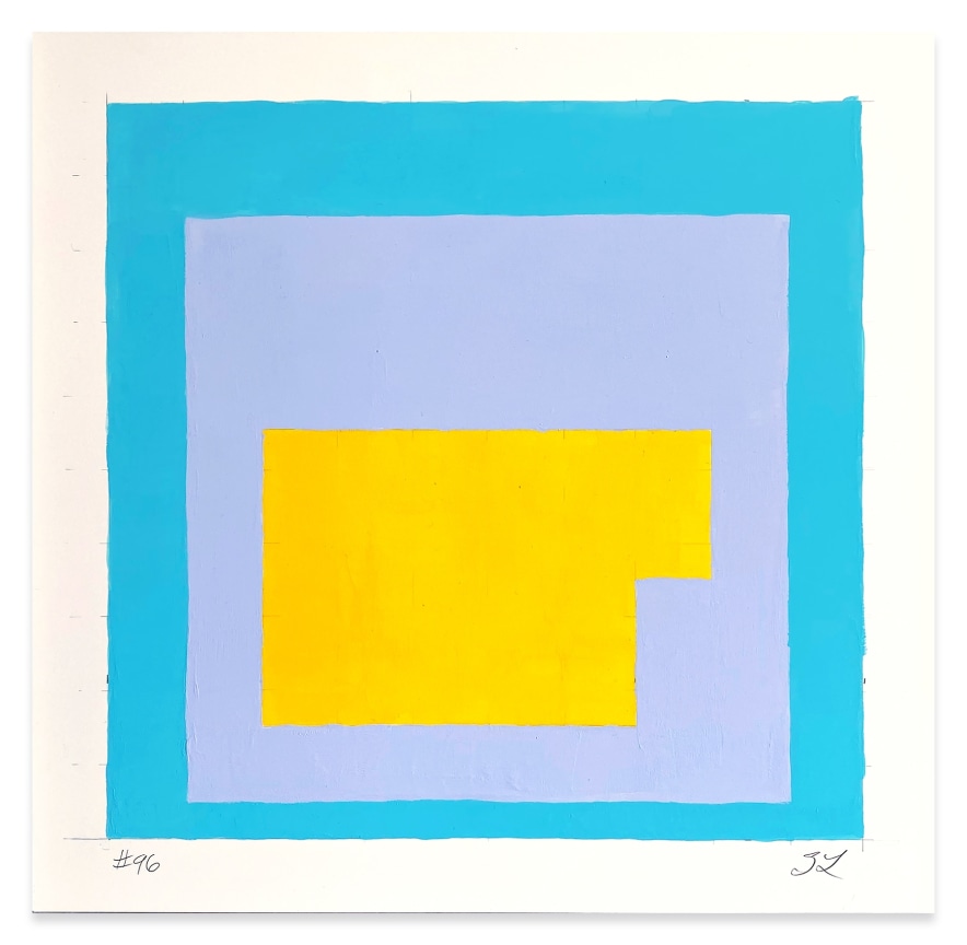 Steve Locke,&nbsp;Homage to the Auction Block #97-truro, 2021, Acrylic gouache and acrylic on panel, 16 x 16 x 5/8 inches, 40.6 x 40.6 x 1.6 cm.&nbsp;Courtesy of LaMontagne Gallery.&nbsp;