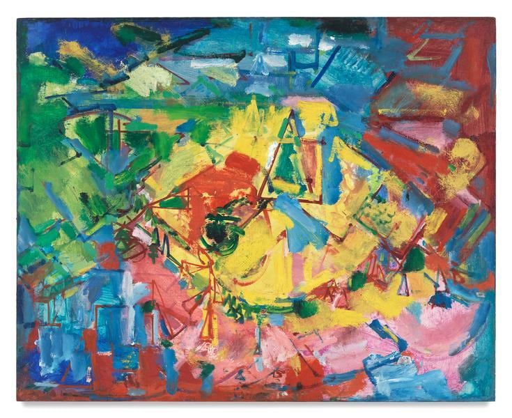 Hans Hofmann, [Landscape], c. 1941, Oil on panel, 24 x 30 inches, 61 x 76.2 cm, AMY#9384