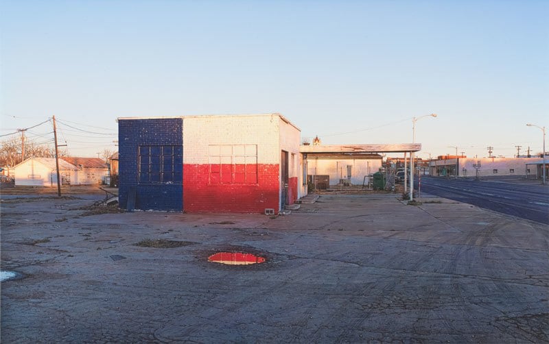 Red, White, and Blue Station / Brady, TX, 2013, Acrylic on canvas, 10 x 16 inches, 25.4 x 40.6 cm, A/Y#21028