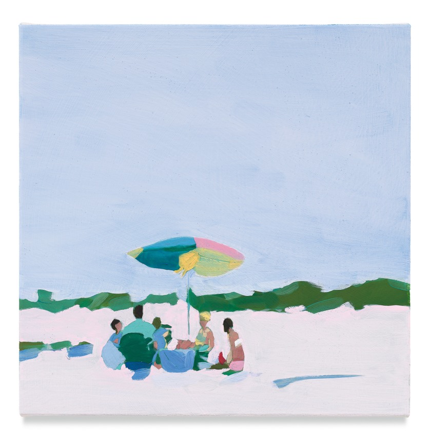 No Name (Beach), 2019, Mixed media oil on canvas, 14 x 14 inches, 35.6 x 35.6 cm, (MMG#32071)