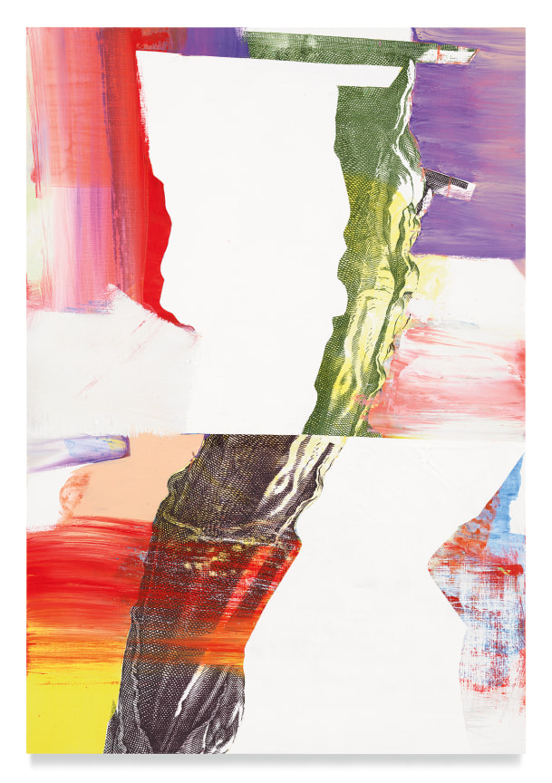 farnese kF, 2020, Oil and silkscreen on wood, 27 5/8 x 18 7/8 inches, 70.2 x 47.9 cm, MMG#32635