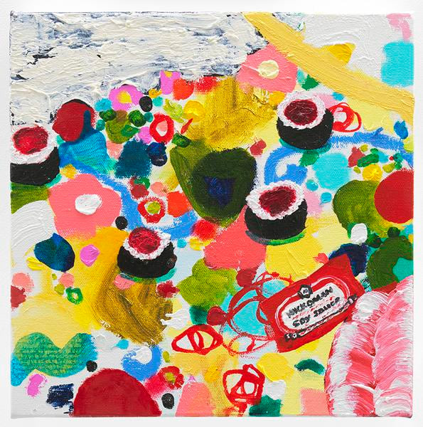 Shrimp Shumai, 2016, Oil on canvas, 10 x 10 inches, 25.4 x 25.4 cm, AMY#28688