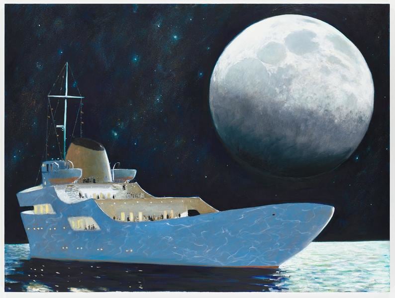 Julio Larraz, The Faint Light of Proxima Centauri, 2013, Oil on canvas, 72 x 96 inches, 182.9 x 243.8 cm, A/Y#21641