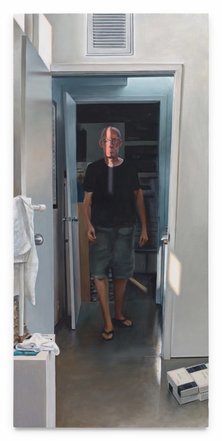 Me in a Ray of Light, 2023, Oil on panel, 13 x 6 1/4 inches, 33 x 15.9 cm, MMG#37609