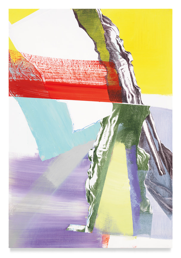 farnese kG, 2020, Oil and silkscreen on wood, 27 5/8 x 18 7/8 inches, 70.2 x 47.9 cm, MMG#32636