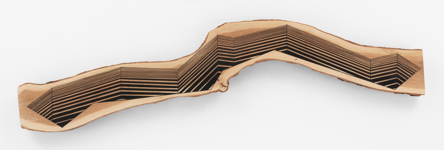 Long Grain Down, 2017, Acrylic on cherry, 16 x 66 inches, 40.6 x 167.6 cm, MMG#28862