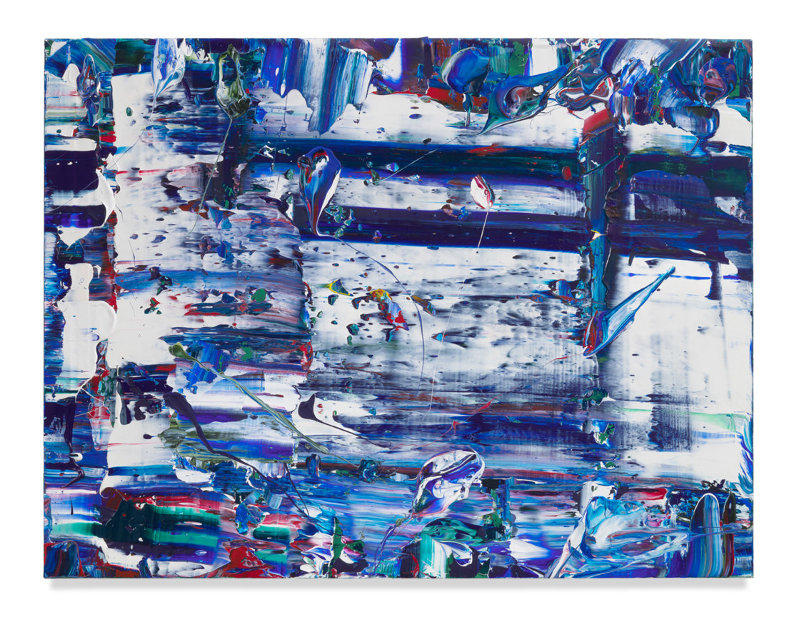Michael Reafsnyder, Blue Slide, 2020, Acrylic on linen, 38 x 50 inches, 96.5 x 127 cm, MMG#32917