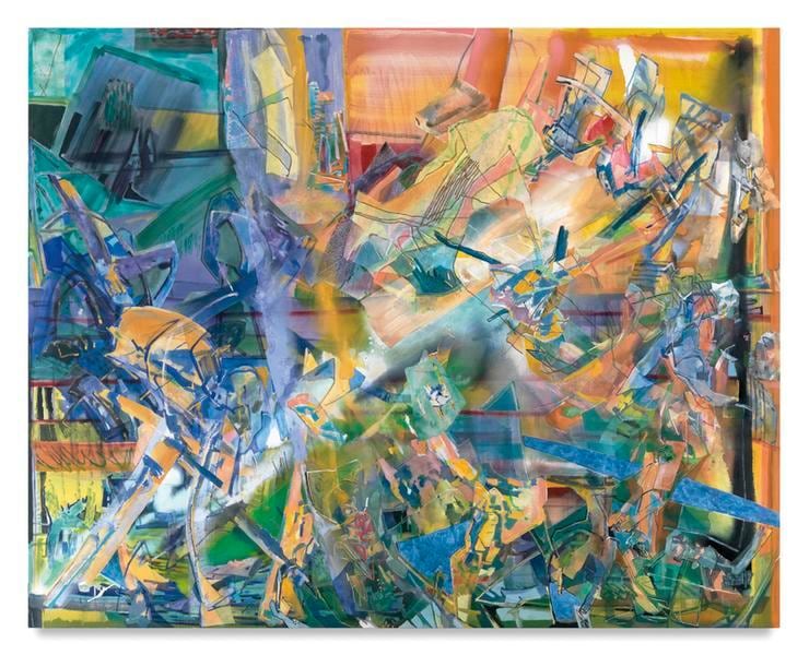 Scavenging Hull, 2016, Acrylic, oil, and collage on canvas, 80 x 100 inches, 203.2 x 254 cm, AMY#28304