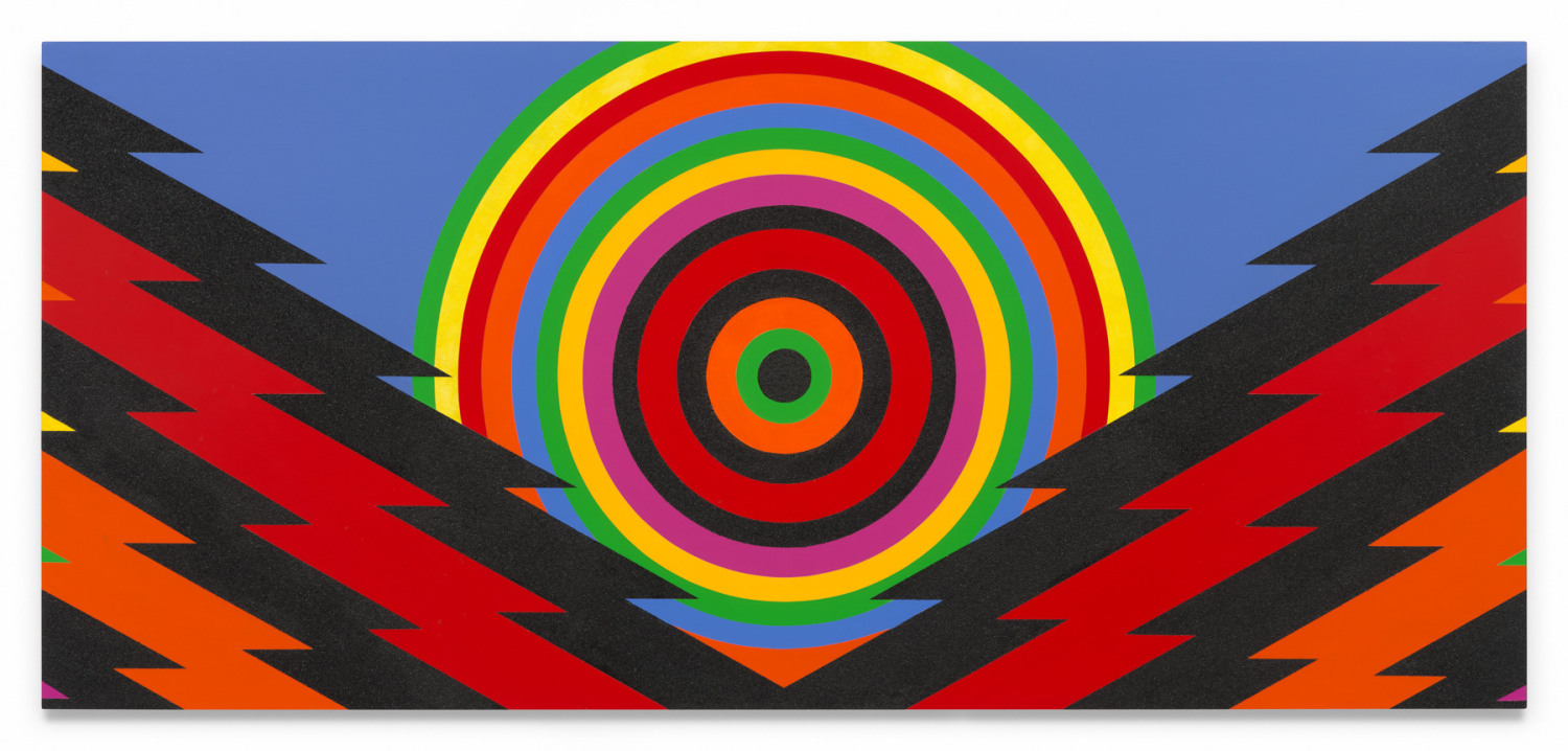 Untitled (After the Storm), 2024, Acrylic paint and glitter on wood, 36 x 80 inches, 91.4 x 203.2 cm,&nbsp;MMG#36982