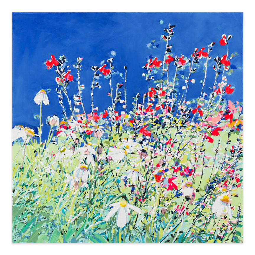 Red Wildflowers, 2024, Mixed media oil on canvas, 34 x 34 inches, 86.4 x 86.4 cm, MMG#37122, &nbsp;
