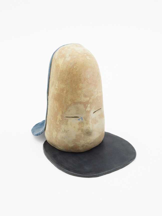 Keiko Narahashi,&nbsp;Yurei (green blue hair), 2021, Glazed stoneware, 9 1/2 x 7 3/4 x 11 inches, 24.1 x 19.7 x 27.9 cm, MMG#35911