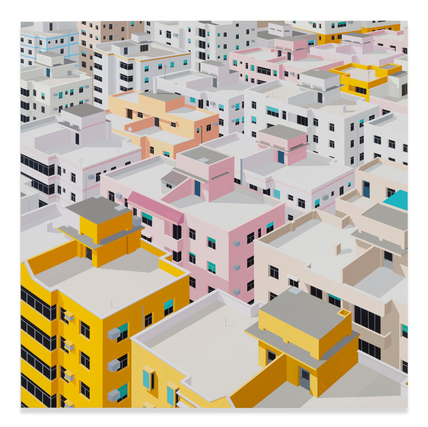 Daniel Rich, Shenzhen, 2018, Acrylic on Dibond, 60 x 60 inches, 152.4 x 152.4 cm, MMG#31305