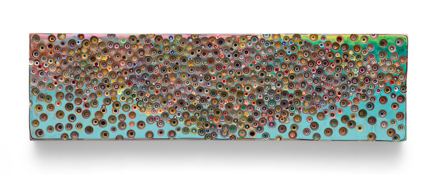 WEMAKETHERULESFORTHEWISEMANANDTHEFOOL, 2024, Epoxy resin and pigments on wood, 24 x 84 inches, 61 x 213.4 cm, MMG#37529
