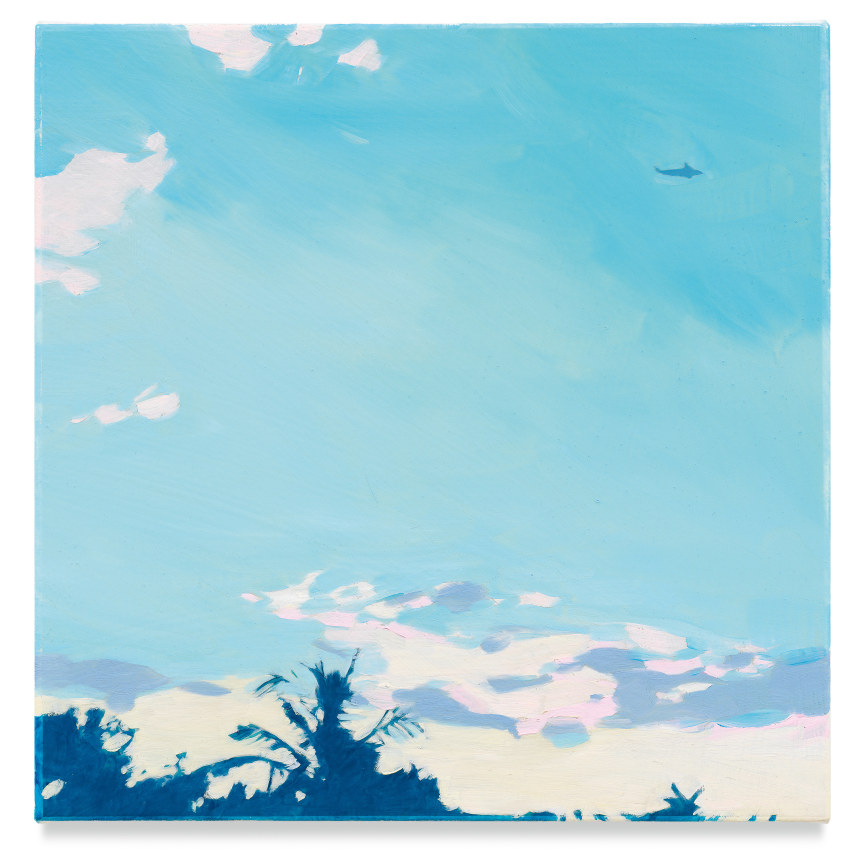 Palm Tree Sky, 2019, Mixed media oil on canvas, 14 x 14 inches, 35.6 x 35.6 cm, MMG#32076