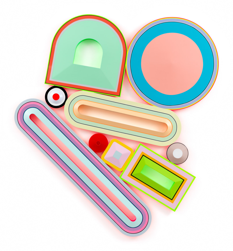 Equilibrium (C.B.M.P.), 2025, Urethane paint on wood,, 72 x 66 3/8 inches, 182.9 x 168.6 cm, MMG#37585