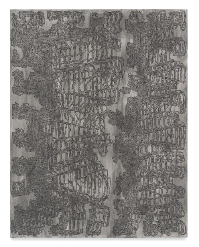 Sretrisths, 2018, Acrylic and charcoal on canvas, 90 1/2 x 70 1/4 inches, 229.9 x 178.4 cm, MMG#33970