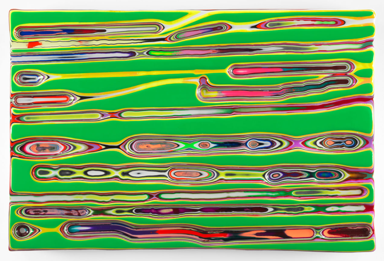 RUNNINGFOOL, 2016, Epoxy resin and pigments on wood, 24 x 36 inches, 61 x 91.4 cm, AMY#28449