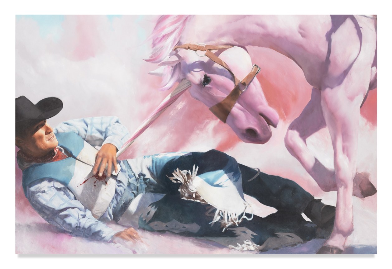 Will Cotton, The Taming of the Cowboy, 2020, Oil on linen, 52 x 78 inches, 132.1 x 198.1 cm,&nbsp;MMG#32542