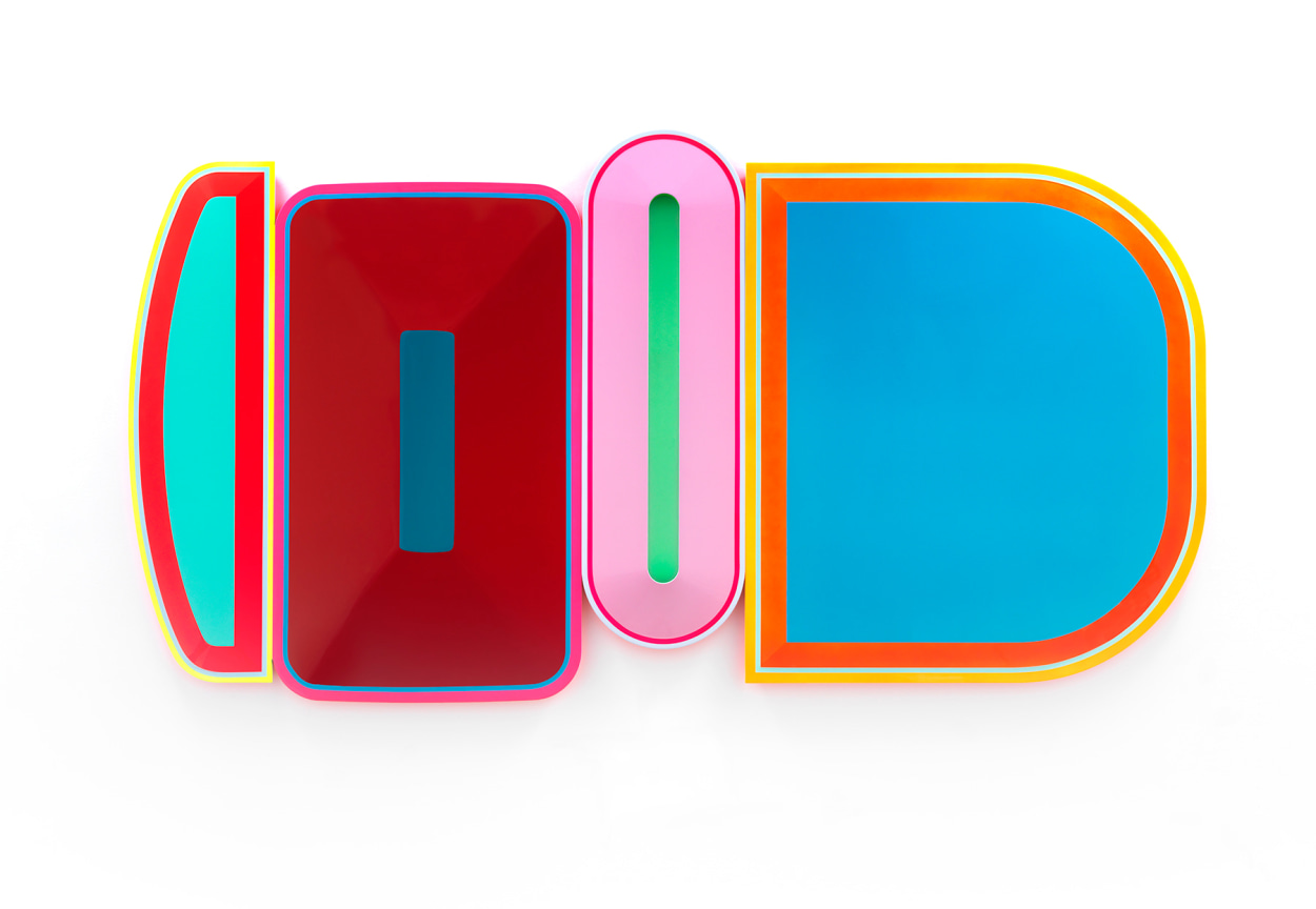 Beverly Fishman, Untitled (Bipolar, Parkinson's, Pain, Gerd), 2020, Urethane paint on wood, 56 1/4 x 105 3/4 inches, 142.9 x 268.6 cm, MMG#32924