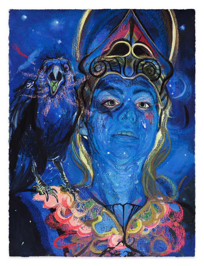 Raven III, 2022, Gouache and chalk pastel on paper, 30 x 22 inches, 76.2 x 55.9 cm,&nbsp;MMG#35408