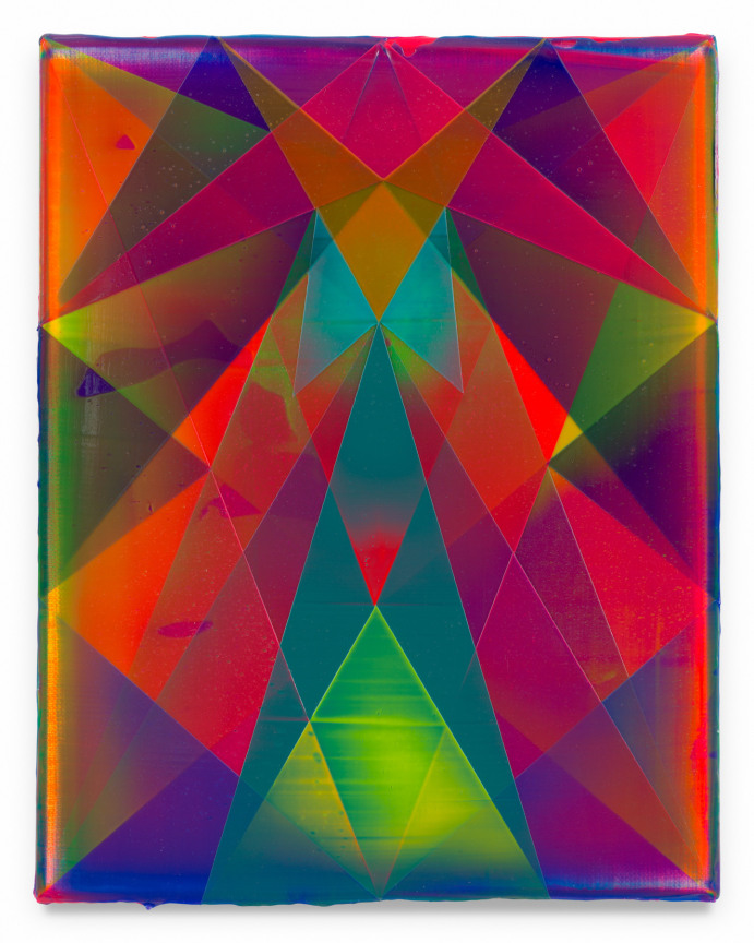 Signal Surfer, 2025, Acrylic on linen, 11 7/8 x 9 1/2 inches, 30.2 x 24.1 cm, MMG#37778