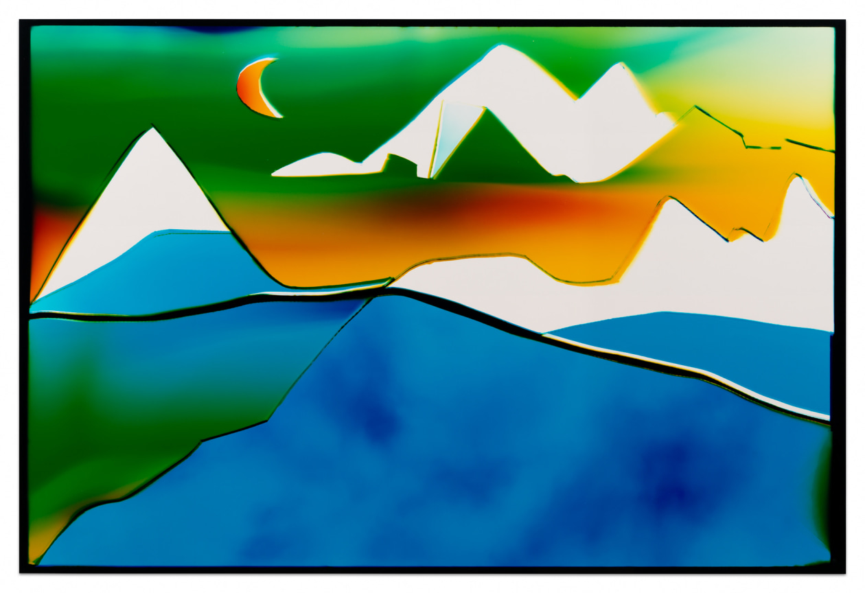 Landscape in the Sky,&nbsp;2025, Analog Chromogenic Light Painting on Fujiflex, Unique, 53 1/2 x 78 inches, 135.9 x 198.1 cm, MMG#37452