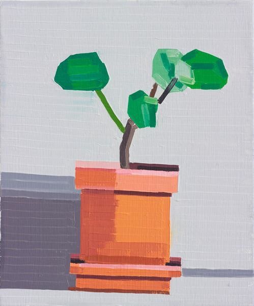 Plant With Five Leaves, 2015, Oil on linen, 14 1/4 x 11 3/4 inches, 36 x 30 cm, A/Y#22636