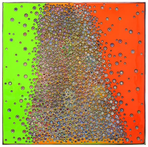 Markus Linnenbrink, THESESMALLTHINGSTHESEWORDSIGOT, 2014, Epoxy resin and pigments on wood, 60 x 60 inches, 152.4 x 152.4 cm, A/Y#21972