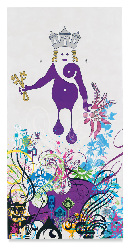 Mindscape 8, 2019, Acrylic and metal leaf on linen, 72 x 36 inches, 182.9 x 91.4 cm, MMG#31644