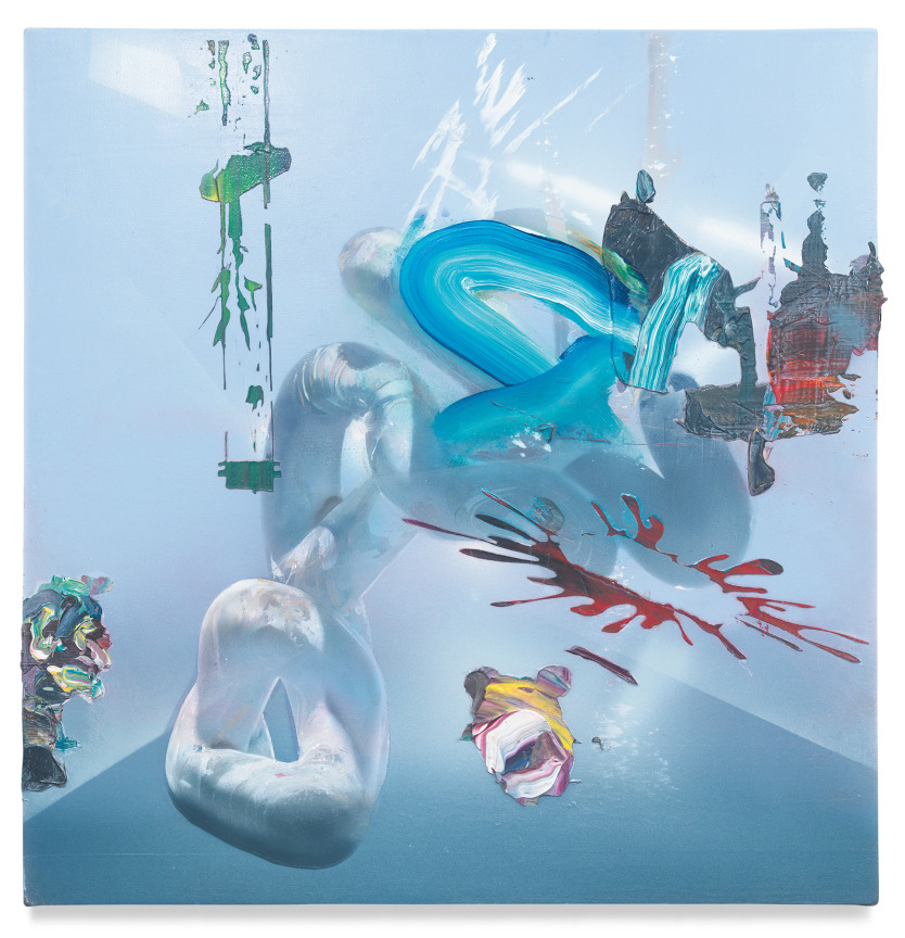 a fools warning, 2022, Acrylic on canvas over panel,, 16 1/4 x 15 5/8 inches, 41.3 x 39.7 cm, MMG#34010