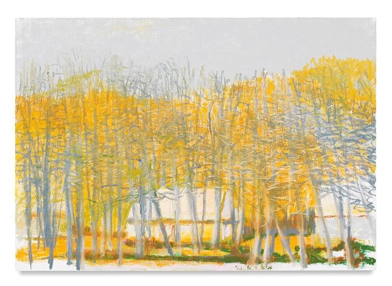 Farm Buildings Amid Bare Trees, 2016, Oil on canvas, 36 x 52 inches, 91.4 x 132.1 cm, AMY#28626